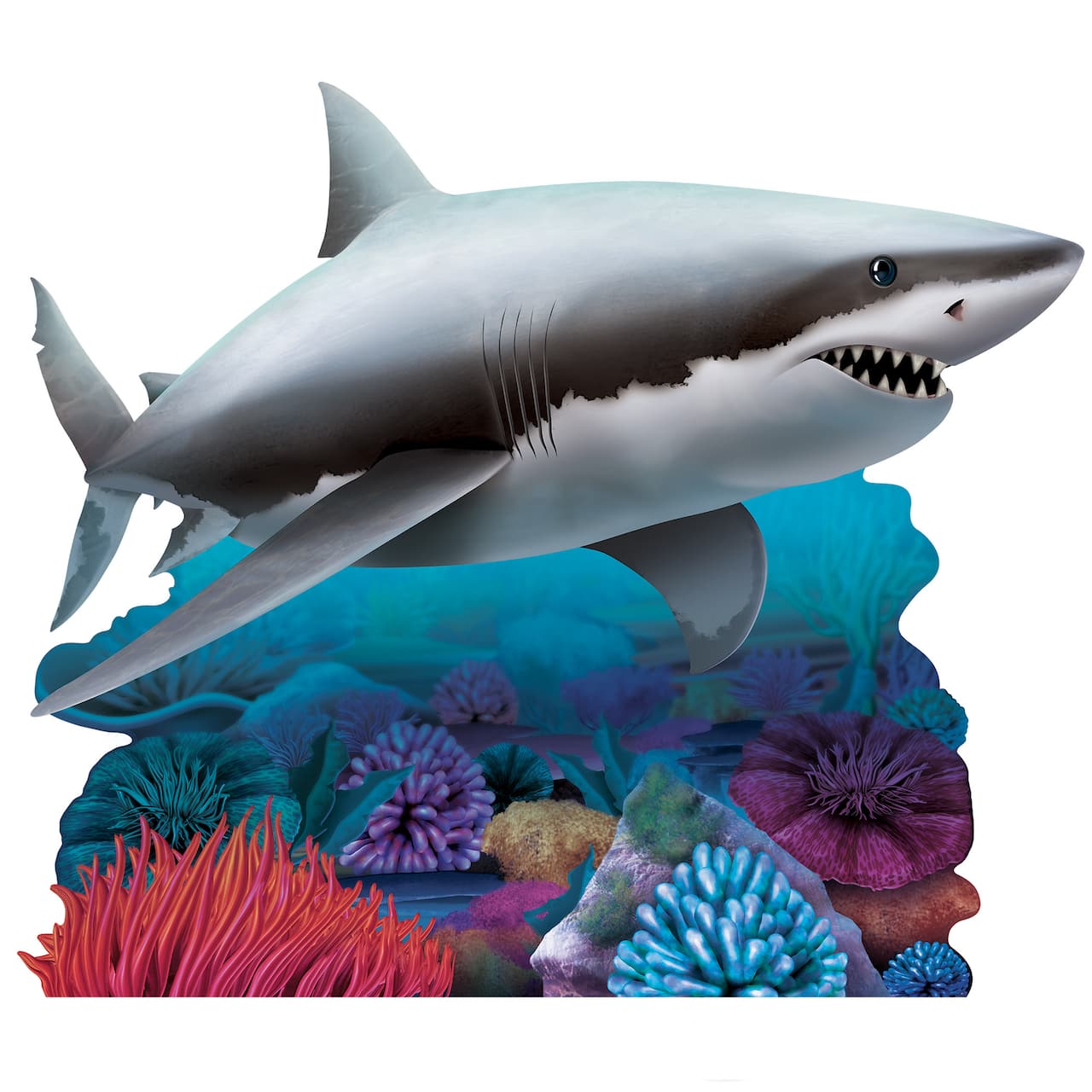 Beistle 4.33ft. x 44.25" Shark Cardboard Stand Up
